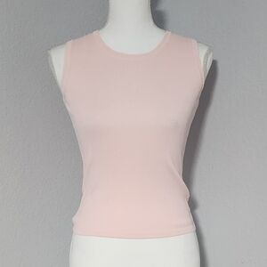 Vintage Y2K Finity Blush Pink Baby Tee Sleeveless Top Womens Size Small